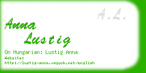 anna lustig business card